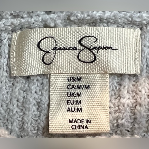 JESSICA Simpson COWL Button COTTON Blend SWEATER - Picture 5 of 7